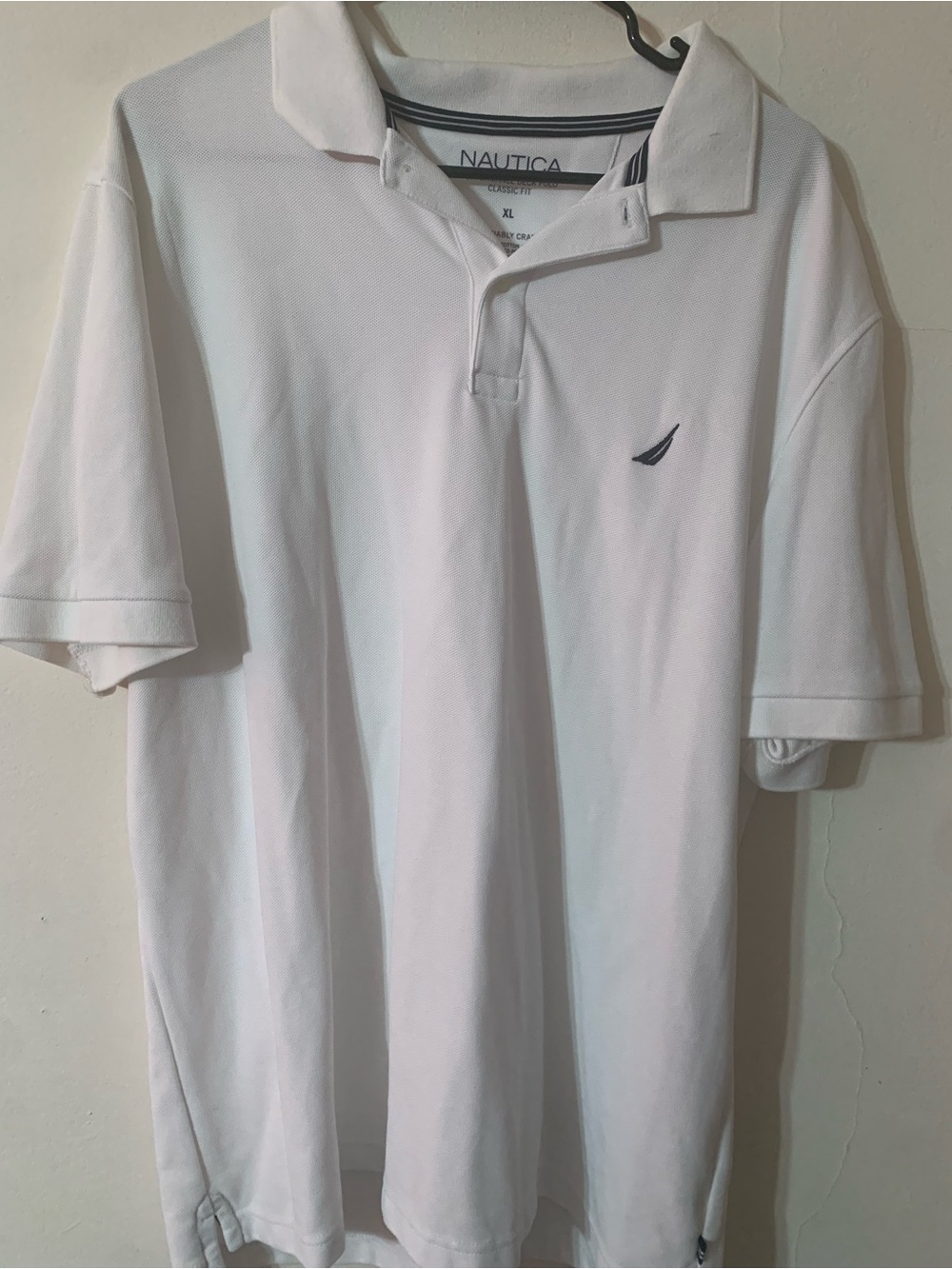 Nautica White Polo with Navy Logo